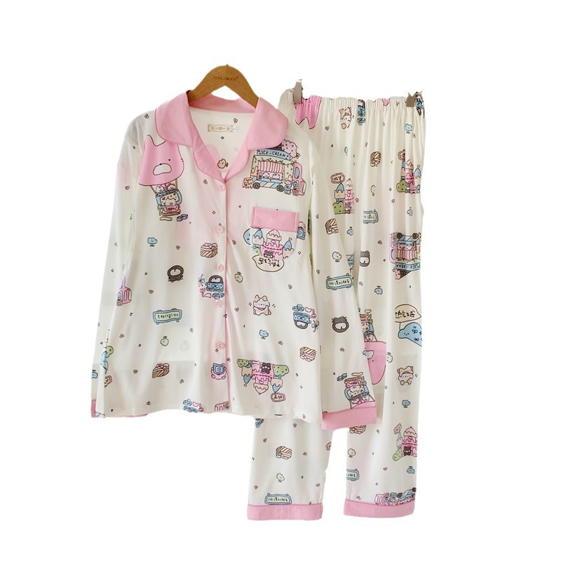 Ropa de confinamiento de primavera con almohadilla en el pecho cardigan de algodón artificial pijama de maternidad pantalones de manga larga ropa de hogar de enfermería posparto verano
