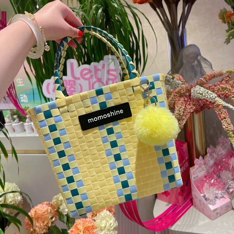 Summer Thai Internet Celebrity Bag Handmade Woven Bag Trendy Brand Vegetable Basket Women's Handbag Tote Beach Bag Summer Thai Internet Celebrity Bag Handmade Woven Bag Trendy Brand Vegetable Basket Women's Handbag Tote Beach Bag