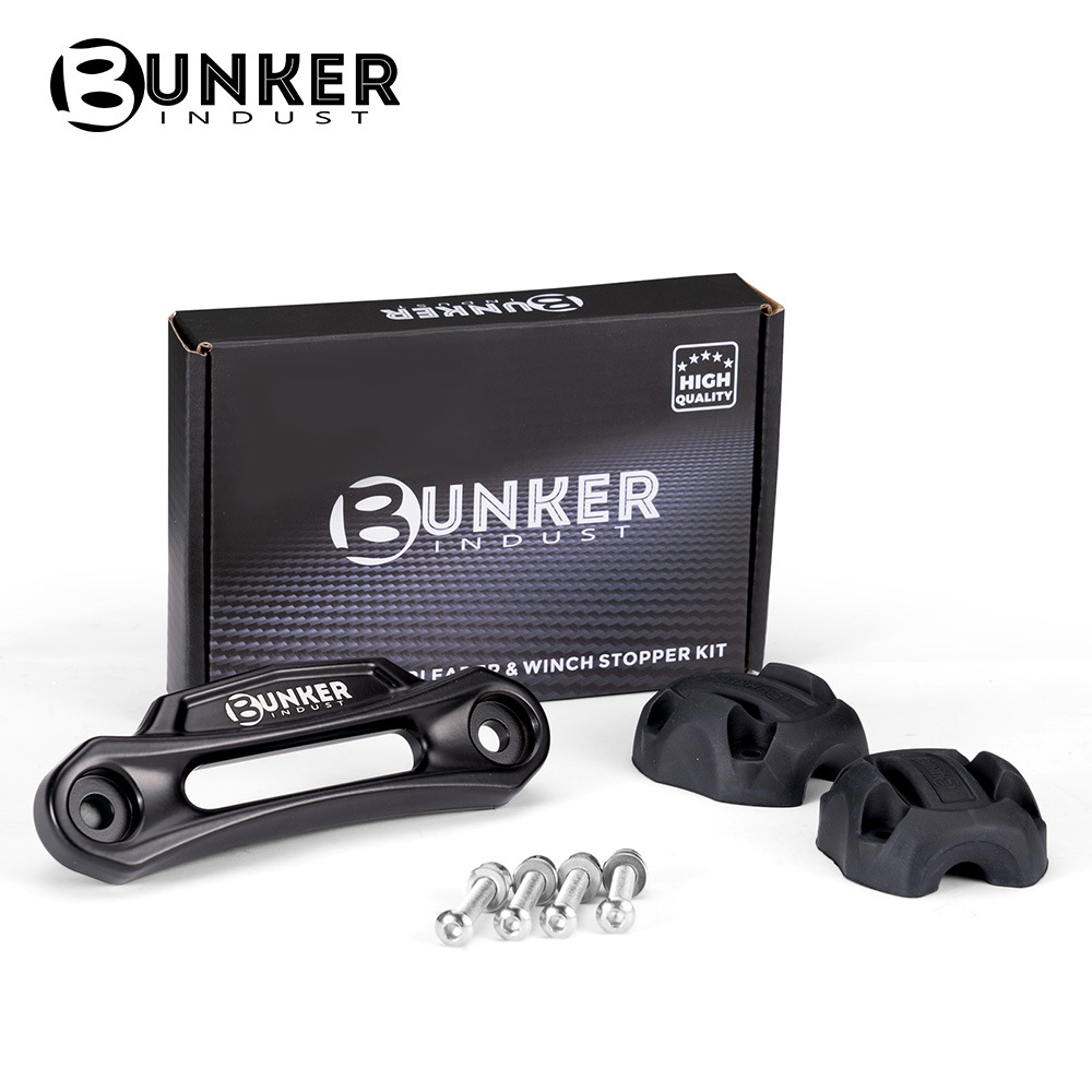 BUNKER INDUST 黑色6寸铝导绳器绞盘配件适用于各种牵引绳绞盘绳