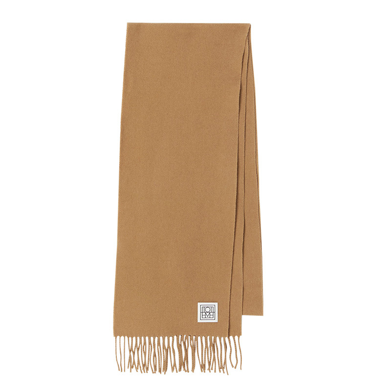 Moda retrô cachecol longo de lã feminino multifuncional quente franja dupla versão grossa estreita xale extra longo_voghion.com