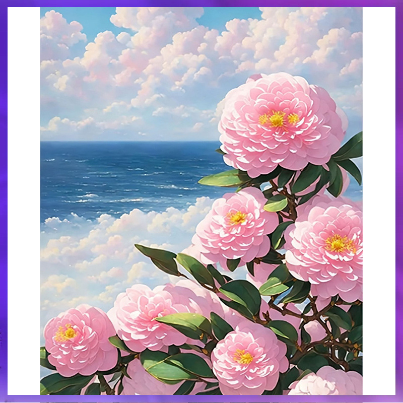 Hand-Painted According to Number Coloring Roses DIY Digital Oil Painting Acrylic Landscape Decorative Painting Wholesale Frameless