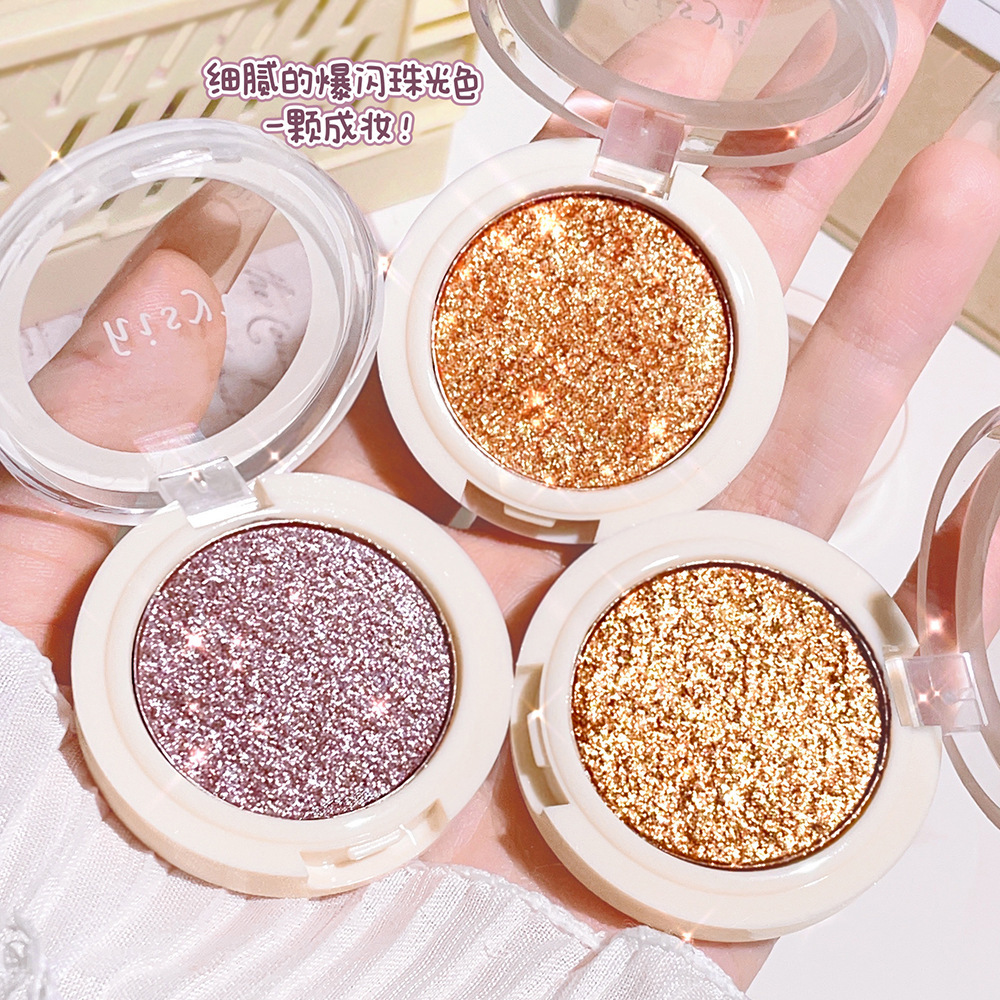 HISYI, ojos eléctricos, sombra de ojos monocromática, perlado mate, brillo fino, brillo natural, placa de rubor de sombra de ojos monocromática para estudiantes