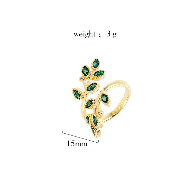 6g Weight Gold Plated Plating Material Simple Style Shiny Grain Copper Gold Plated Zircon Open Ring In Bulk