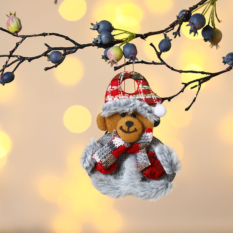 Decoraciones de Navidad anciano muñeco de nieve ciervo regalos de Navidad pequeño colgante muñeca de peluche colgante de árbol de Navidad suministros