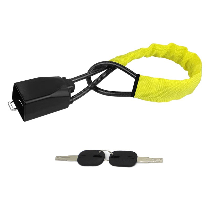 Amazon new hot selling car steering wheel lock car anti-theft lock safety card buckle lock steel cable steering wheel lock