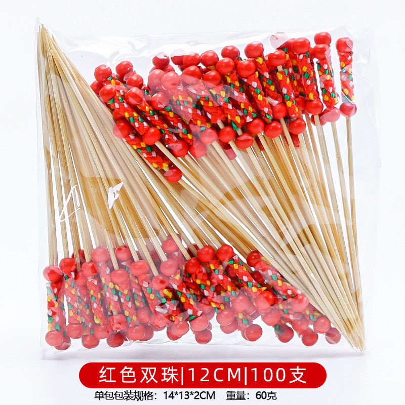 12CM un solo uso de frutas de bambú marca de cóctel creativa marca de frutas de bocadillos KTV arte marca de dientes fabricantes