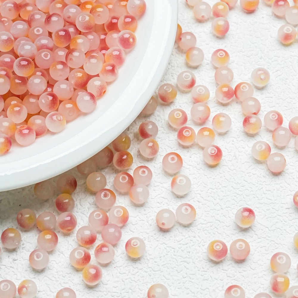 10mm de dos colores de gradiente de perlas de vidrio collar pulsera hecha a mano DIY pulsera cuentas redondas accesorios al por mayor