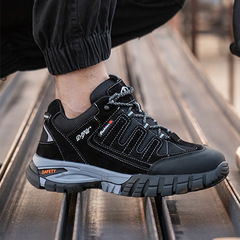 Cross-border labor protection shoes for men, anti-smash and anti-stab steel toe caps for work sites, lightweight, wear-resistant, anti-odor, breathable, all-season hiking shoes