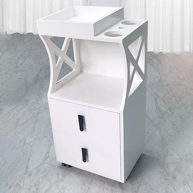 Gabinete de herramientas de peluquería Gabinete de madera maciza Salón de peluquería especial Red Cabinet de almacenamiento Cabinet de corte de pelo Carrito pequeño
