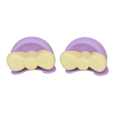 Cute Random Stickers, Accessories, Bows: Dəbilqə (Kaska) aksesuarları - bear-eared-butterfly-purple-yellow