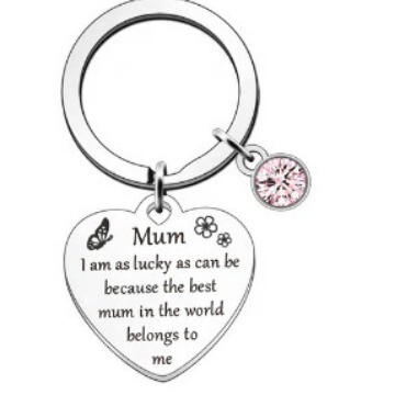 Cross-border Hot Selling Ladieswear's Day Gift Mother and Daughter Family Gift Stainless Steel Keychain Holiday Birthday Lettering Gift
