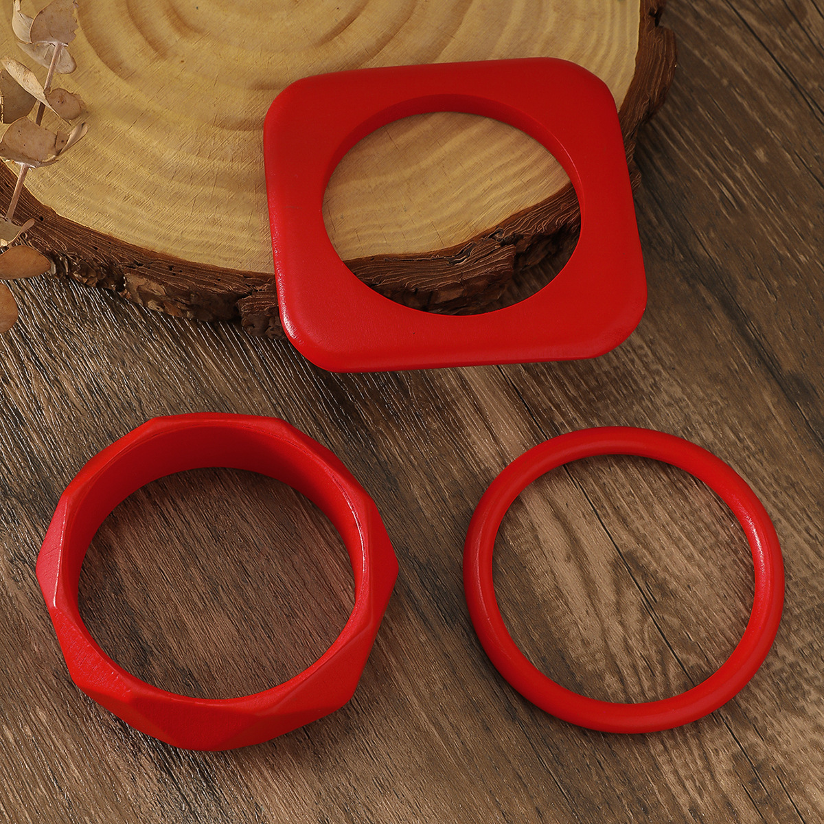 Solid Color Retro Classic Style Wood Bangle Wholesale display picture 23