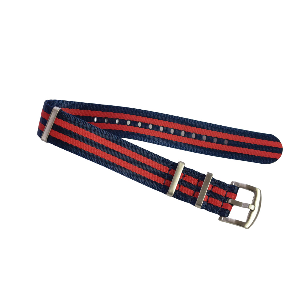 Correa de reloj de nailon NATO al por mayor en stock, correa de reloj de nailon tejida de 20/22 mm compatible con relojes.