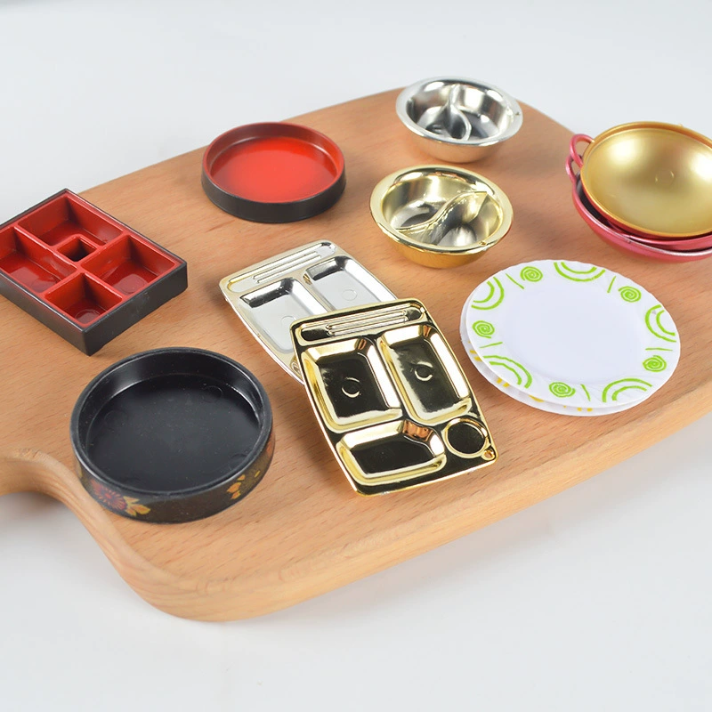 Миниатюрный поднос обеденная тарелка вок посуда еда Играть Дом реквизит DIY Мини Кукольный Дом Кухня сцена соответствия