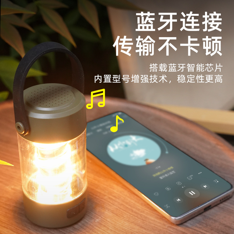 Transfronterizo altavoz bluetooth lámpara de camping ahorro de energía gancho de bombilla recargable ambiente interior lámpara de camping