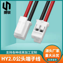 加工HY2.0公头端子线RGB灯带线1571-24AWG线材2P单头连接线电源线