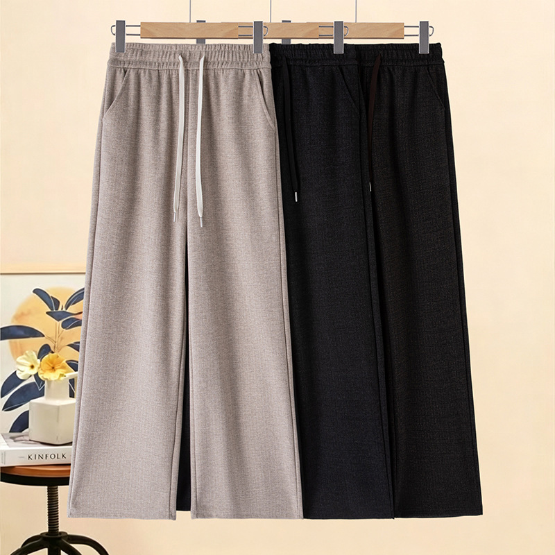 2026 Autumn/Winter New Collection: Cashmere Casual Straight-Leg Pants with Floral Pattern for Middle-Aged and Elderly Women, Featuring a High-Waisted Design and Drawstring, Wide-Leg Style 2026 Autumn/Winter New Collection: Cashmere Casual Straight-Leg Pants with Floral Pattern for Middle-Aged and Elderly Women, Featuring a High-Waisted Design and Drawstring, Wide-Leg Style