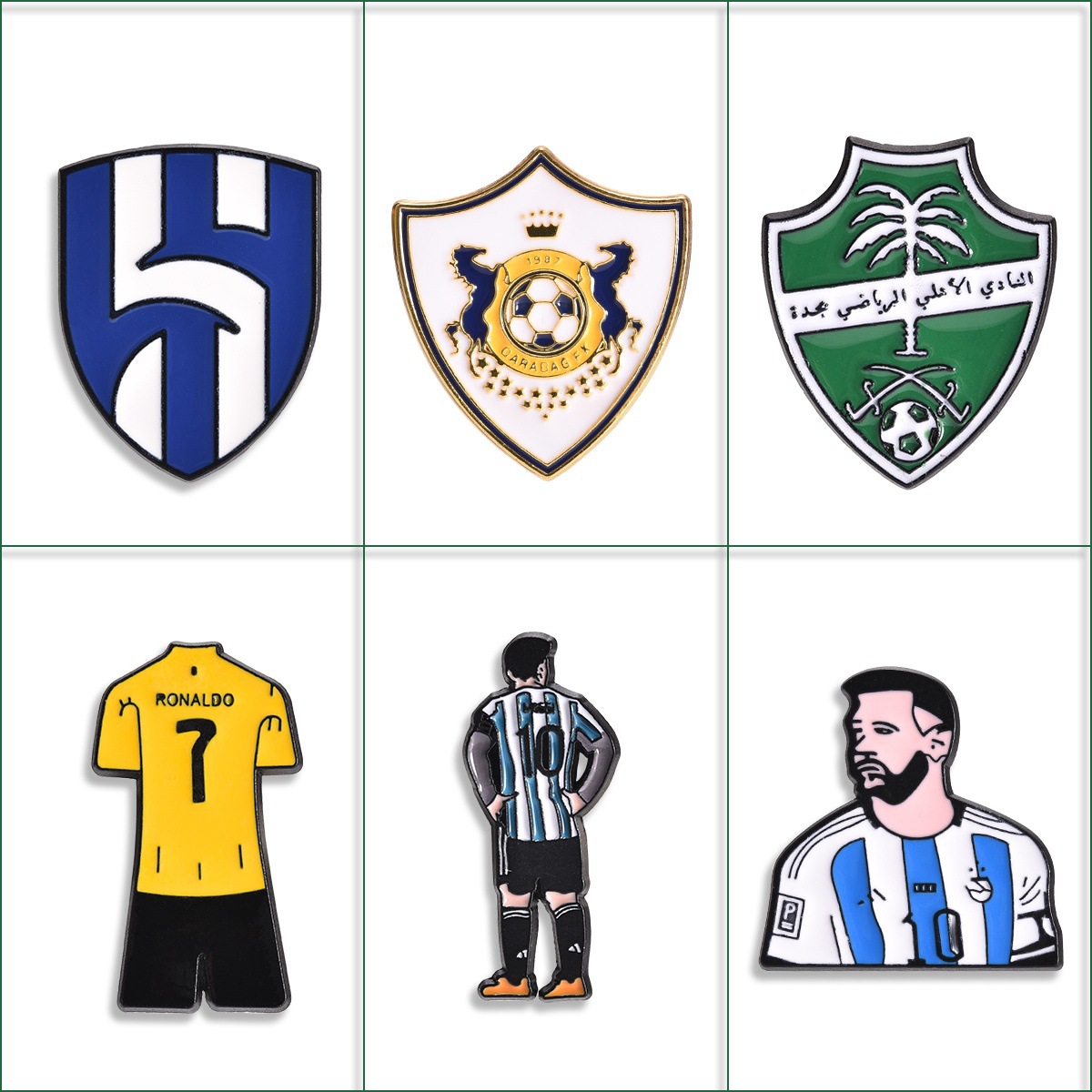 跨境热款足球俱乐部手机贴徽章饰品配件