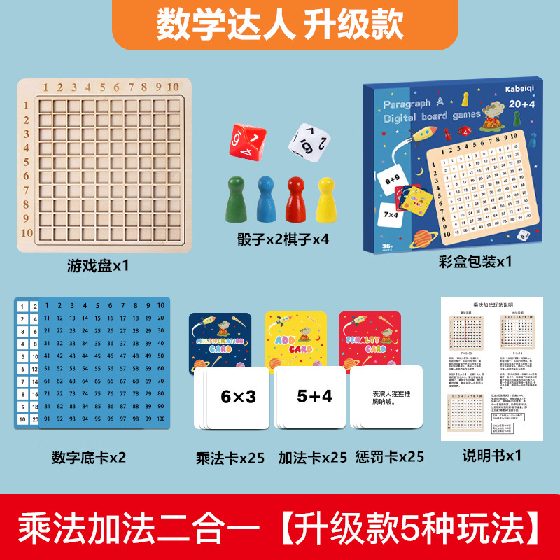 Aprendizaje de cálculo de números para niños, recitación de artefactos, método de multiplicación, nueve y nueve fórmulas, práctica de juegos de mesa, primer y segundo grado de la escuela primaria