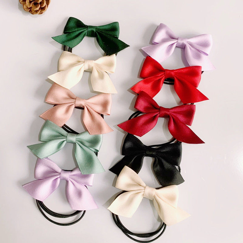 bow Rubber band ring Japan and South Korea ins Matte lovely Mini Soft sister Ring rope Ponytail Ball Tousheng Hairdressing