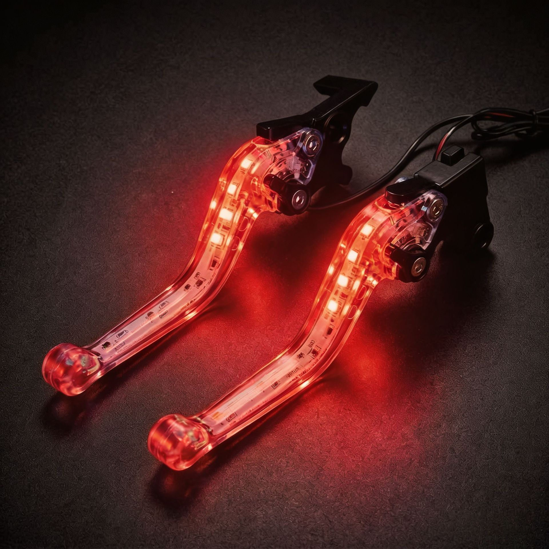 Motorcycle LED lighted brake modified handle CG125 front disc brake rear drum clutch accessories handlebar grips