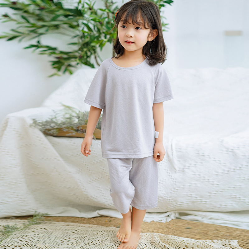 Children's summer set, short sleeve T-shirt, travel trousers, Korean style 2