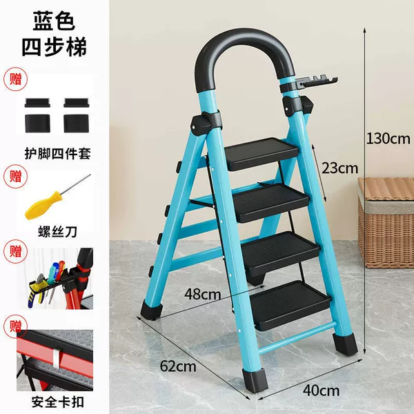 Strong ribs and thickened pedals - load bearing 500 pounds [Four Steps Blue]