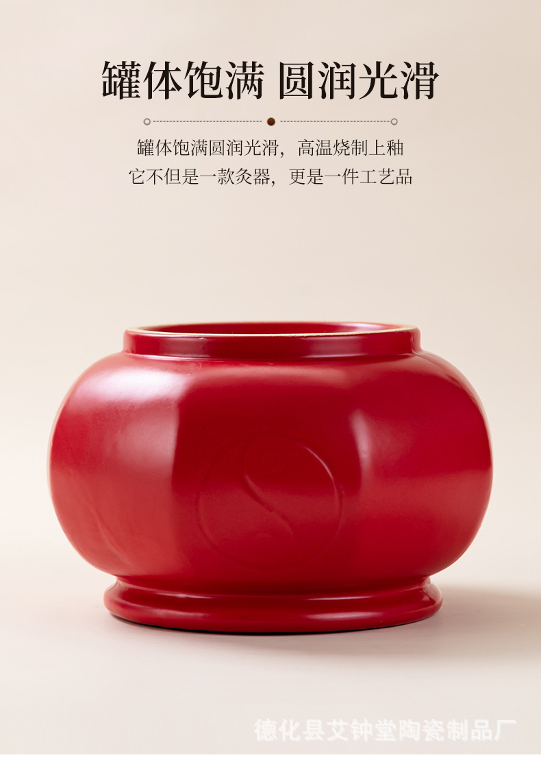 Octagonal Ceramic Warming Cup Fire Cupping Jar Medium Size with Ignition Bowl for TCM Wellness and Spa Use specifications