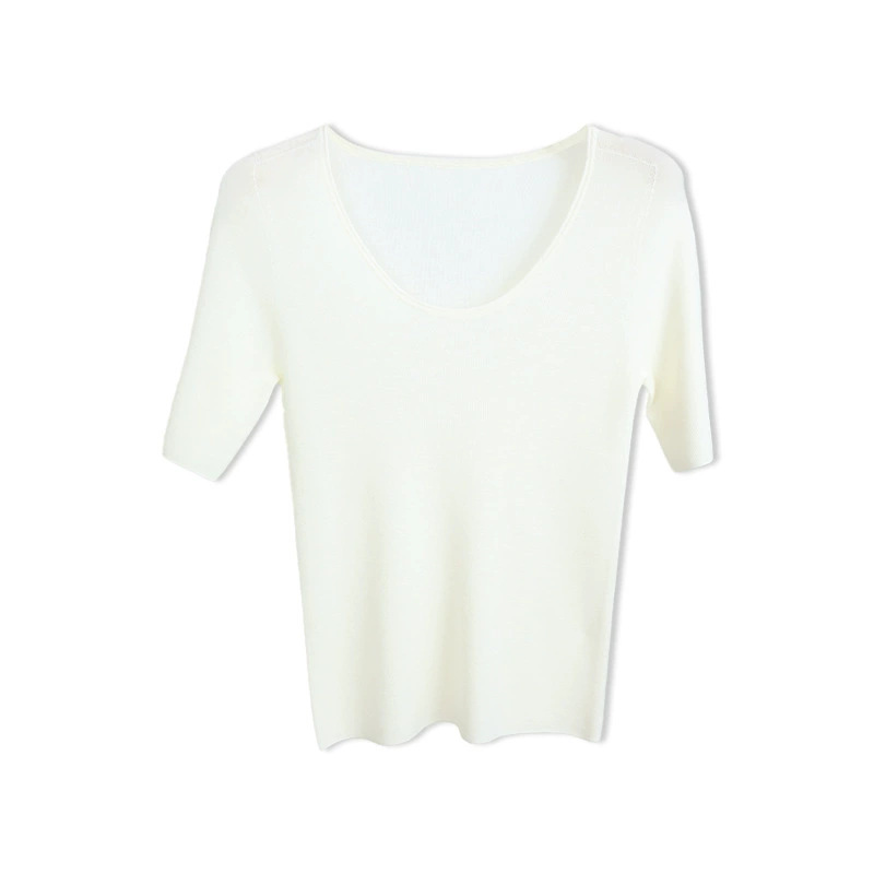 春の新型揚子紗U襟長袖セーター60本のシームレス一体100ウールのスリムニット