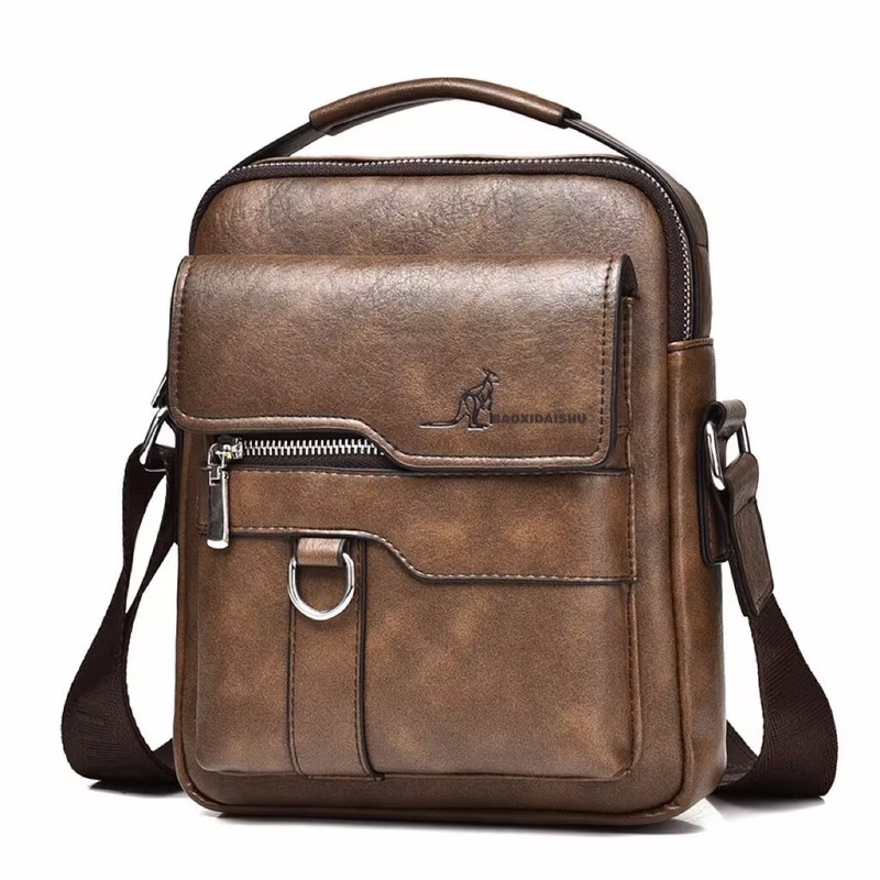 high quality Business Casual Postman Briefcase Large Capacity Fashionable All-match Light Luxury Waterproof Men's Shoulder Crossbody Bag