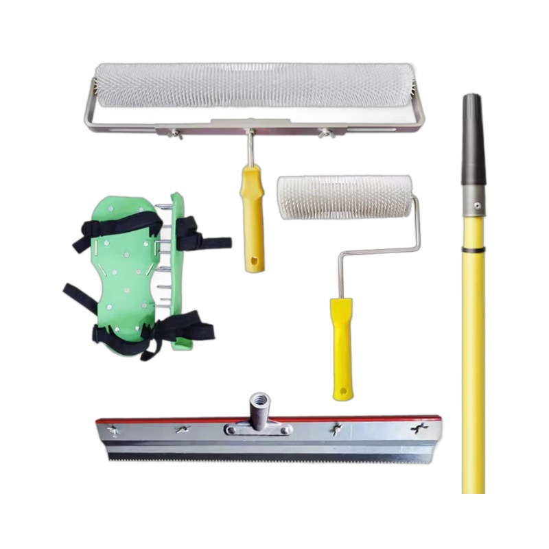 Walde herramienta de cemento auto-nivelación silicona PU epoxi piso esmalte zapatos rodillo de espuma de goma raspador varilla telescópica