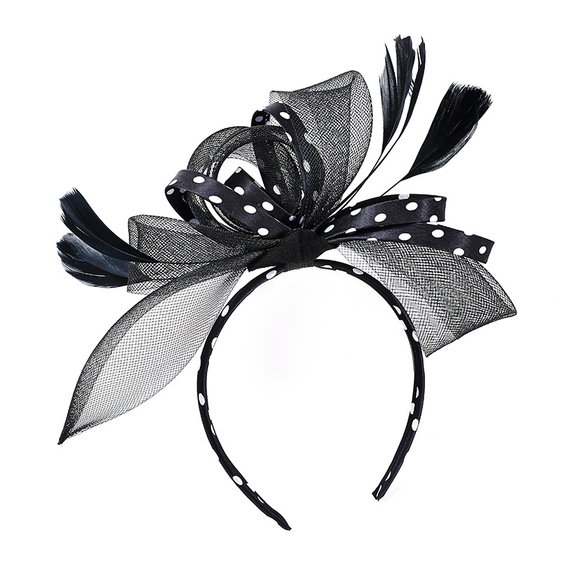 European and American cross-border vintage hair accessories: bow, hat, headband, hairpin, tea party stage show headwear, mesh