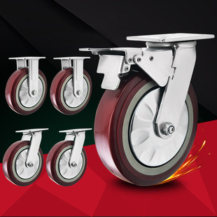 Heavy-Duty Swivel Casters 3 Inch 4 Inch 5 Inch 6inch 8inch Polyurethane Casters Wear-Resistant Hand Truck Industrial Casters Pvc Wheels