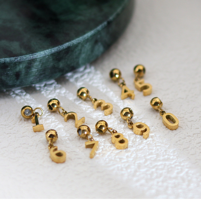 1 Pieza Acero Inoxidable 304 Chapados en oro de 18k Letra Colgante display picture 6