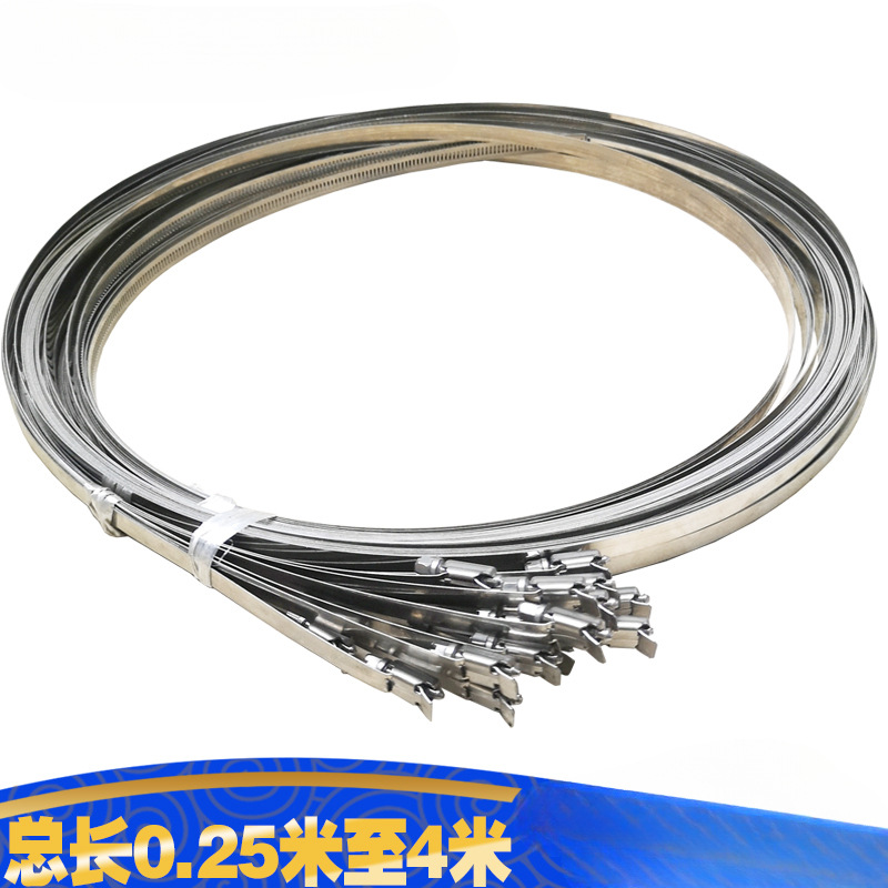 Acero inoxidable estándar nacional de garganta gruesa abrazadera apretada correa metálica gran especificación alargada lazos industriales