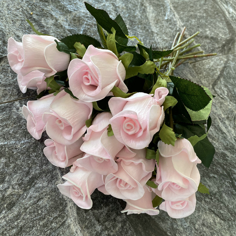 Single Pu Moisturizing Rose Soft Rubber Feel Artificial Rose Bouquet Home Dining Table Decoration Artificial Flowers Fake Flower Decoration