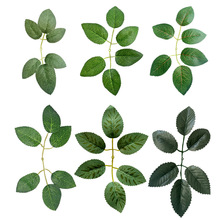 仿真六叉丝印玫瑰叶 丝网花玫瑰花射骨叶仿真叶子 玫瑰六叶布叶子