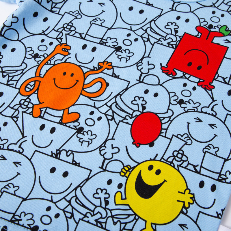 2023 verano niños de manga corta nueva historieta impresa suéter tops verano moda ropa de niños entrega de una sola pieza