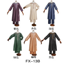 外貿跨境童裝長袍純色多色穆斯林圓領穆斯林套裝非洲貨源工廠直發