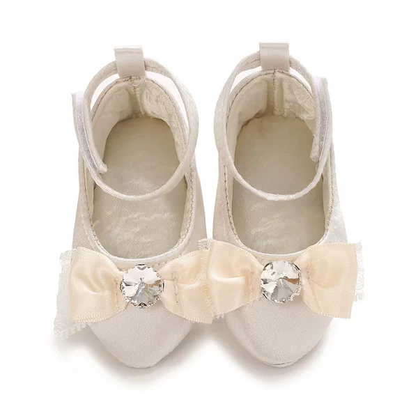High-End New Foreign Trade Style Rhinestone Buckle Bowknot Round-Toe Versatile Shallow-Mouthed Flat Mary Jane Shoes for Women in Summer