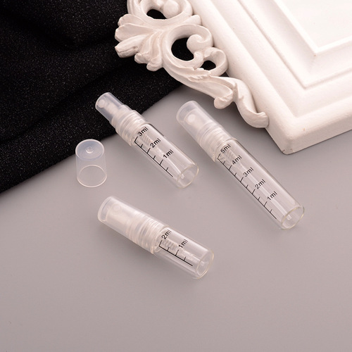 Manufacturer wholesale 2/3/5ml scale perfume bottle trial size small sample bottle portable perfume empty bottle spray test tube