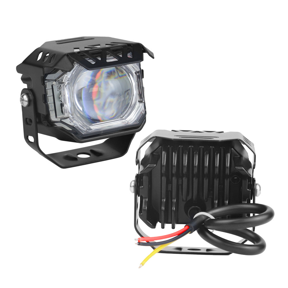 Motorcycle Three-Sided Led Spotlight Dual-Light Penetrating Auxiliary Headlight for Electric Vehicles and Tricycles