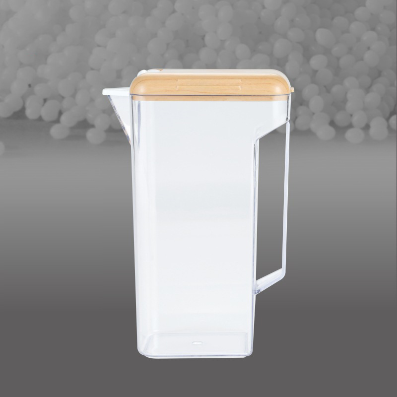 Una olla cuatro tazas botella de agua fría de plástico traje de moda grano de madera hogar botella de agua fría imprimible LOGO regalo