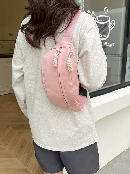 Korean Style Simple Nylon Small Bag for Women 2026 New Model Textured Shoulder Bag Underarm Bag Chest Bag Crossbody Small Waist Bag