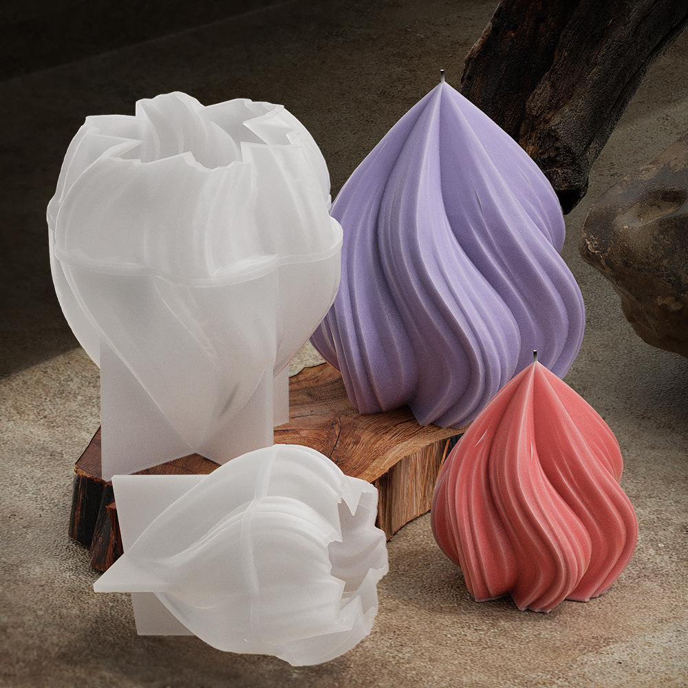 Molde de Silicona para Vela de Gota Espiral Geométrica, para Velas Aromáticas image 4