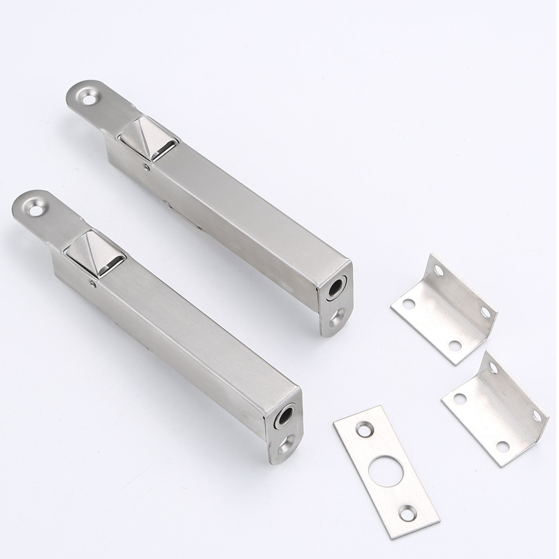 Stainless steel double-opening wooden door automatic fire-plug for upper and lower fire access channels, stainless steel sub-door hidden plug