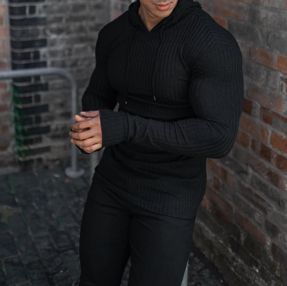 Herren Sport Hoodie Slim Fit Langarm Trainingspullover_voghion.com