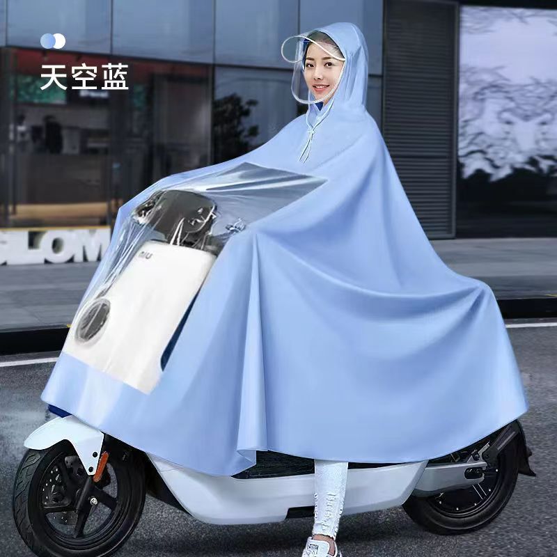 Electric Motorcycle Thin Raincoat for Men and Women, Single and Double Waterproof Full Cover Thickened Full Body New Rainproof Raincoat