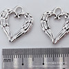 Metal accessory, pendant heart-shaped, necklace, earrings, 19×17mm