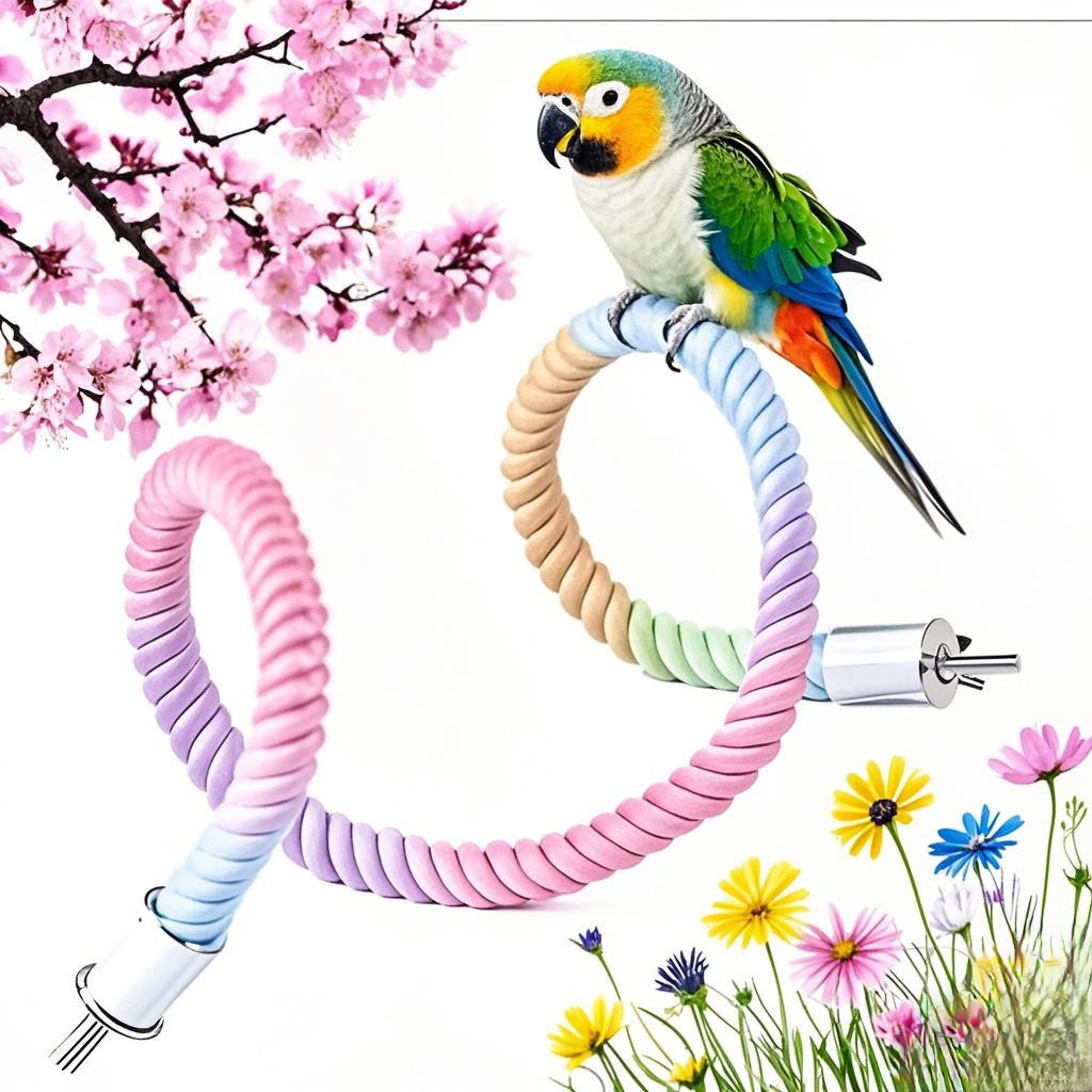 厂家直销鹦鹉攀爬棉绳鸟玩具 U型宠物玩具鸟站杆鸟架鸟笼棉绳